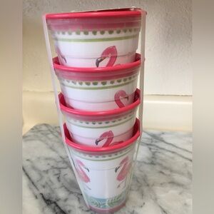 Tommy Bahama Flamingo Tumbler Set (4)